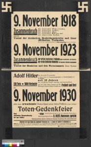 Plakat der NSDAP zur Ausrichtung einer Toten-Gedenkfeier am 9. November 1930 in Braunschweig