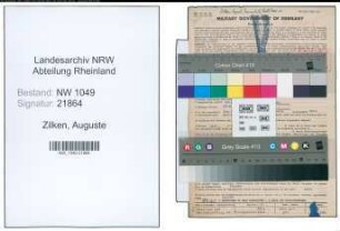 Entnazifizierung Auguste Zilken , geb. 10.02.1899 (Einzelhaendlerin)