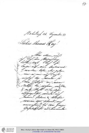Einzelbrief von n., August an n., Catherine