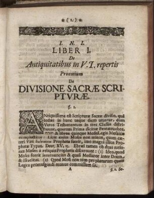 Prœmium De Divisione Sacræ Scripturæ.