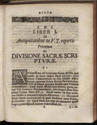 Prœmium De Divisione Sacræ Scripturæ.