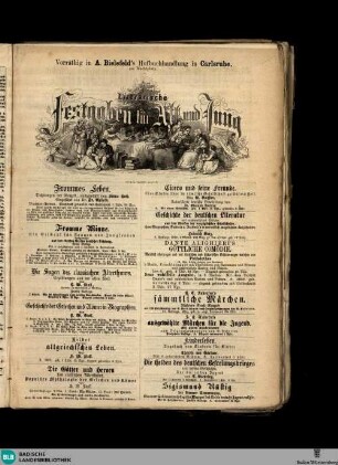 Karlsruher Tagblatt, Vorräthig in A. Bielefeld's Hofbuchhandlung in Carlsruhe... Literarische Festgaben für Alt und Jung