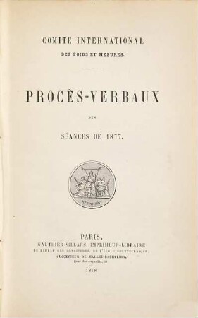 Procès-verbaux des séances, 1877 (1878)