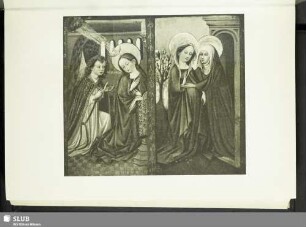 Meister des Tennenbacher Altars. Verkündigung und Meinsuchung Mariae