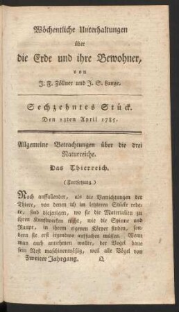 Sechzehntes Stück
