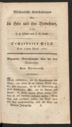 Sechzehntes Stück