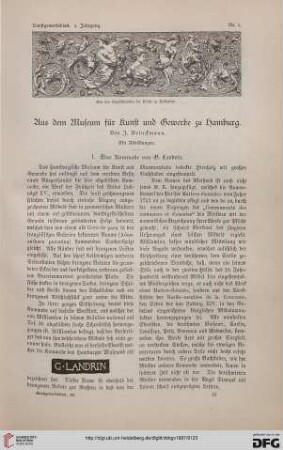 Aus dem Museum für Kunst und Gewerbe zu Hamburg, [1]: Eine Kommode von G. Landrin