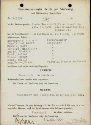 Wuesthoff, Freda