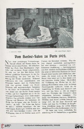 Vom Herbst-Salon zu Paris 1903