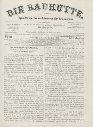 No. 30. Frankfurt a. M., den 24. Juli 1909. 52. Jahrgang.