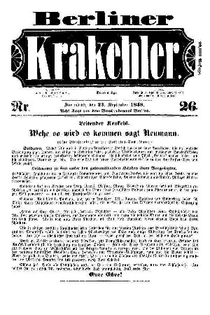 No 26.: No 26, 23.September 1848