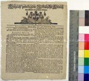 Königlich privilegirte Berlinische von Staats- und gelehrten Sachen Extrablatt 4. November 1813