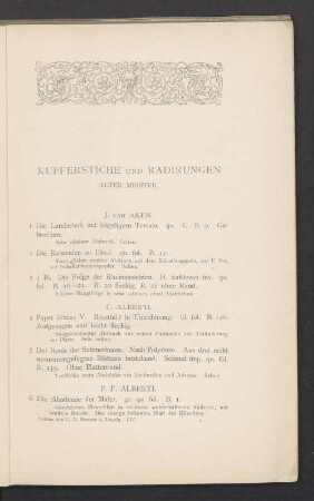 Kupferstiche und Radirungen
