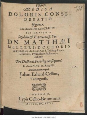 Medica Doloris Consideratio