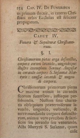 Caput IV. Funera & Sepulturæ Christianorum.