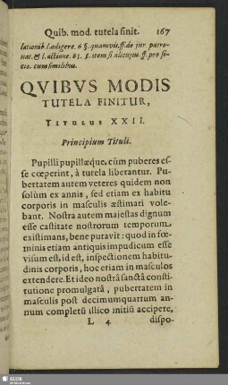 Titulus XXII. Quibus Modis Tutela Finitur