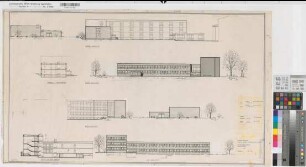 Soest (Soest) 2. Erweiterung des Archigymnasiums Ansichten 1974 1 : 200 54 x 93 Zeichnung Hochbauamt Soest
