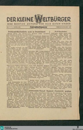Karlsruher neue Zeitung : SAZ, Der kleine Weltbürger