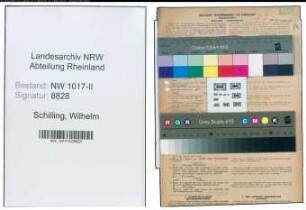 Entnazifizierung Wilhelm Schilling , geb. 27.09.1889 (Postbeamter)