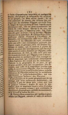 L' Égypte sous les Pharaons, ou recherches sur la géographie, la langue, les écritures et l'histoire de l'Égypte avant l'invasion de Cambyse; par Champollion (jeune) ... : Tome Ier. ; introduction géographique ; (extrait du Moniteur, No. 211, an 1811)