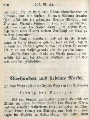 Vierhundert und siebente Nacht