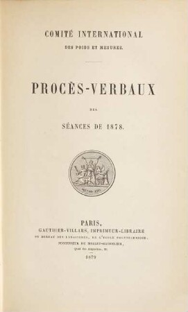 Procès-verbaux des séances, 1878 (1879)