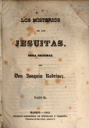Los misterios de los Jesuitas : obra original, 2