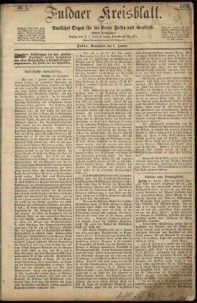Ausgabe vom Samstag, den 01. Januar 1876.