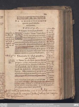 De Obligationibus quae ex quasi delicto nascuntur. Titulus V.