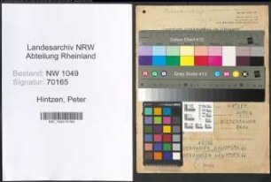 Entnazifizierung Peter Hintzen , geb. 25.08.1887 (Landwirt)