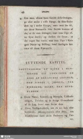 Syttende Kapitel. Iagttagelser At Gjöre I Henseende Til Levninger Og Spor Af Organiske Legemer, Som Findes I Jorden, Paa Bjergene, Eller Paa Overfladen