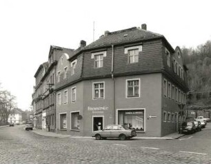 Meißen-Altstadt, Stiftsweg 1. Wohnhaus mit Laden (um 1910)