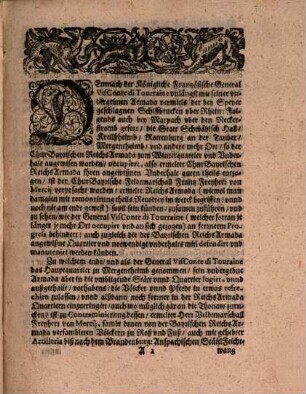 Summarische Relation, Deß zwischen der Chur Bayrischen Reichs Armada, und der Königklich Frantzösischen, dem General Visconte di Tourraine undergebenen Armada (in welcher zugleich das von Hertzog Bernharden von Sachsen Weinmar herrührende Corpo begriffen) bey dem nächst Mergentheimb gelegenen Dorff Herbsthausen, den 5. May dises 1645. Jahrs fürgangenen HauptTreffens, darinnen ermeldte Tourrainische Armada geschlagen worden