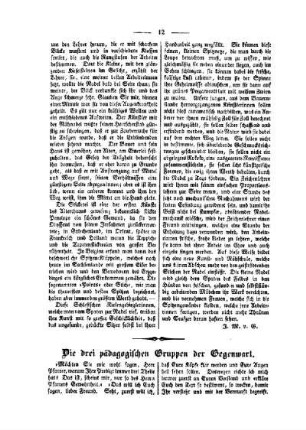 Die drei pädagogischen Gruppen der Gegenwart