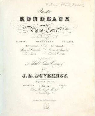 Quatre rondeaux pour le pianoforte sur des thèmes favoris de Rossini, Meyerbeer, Bellini : oeuv. 69, 1. Siège de Corinthe