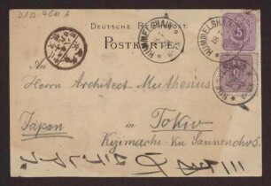 Schreiben an Hermann Muthesius (Postkarte)