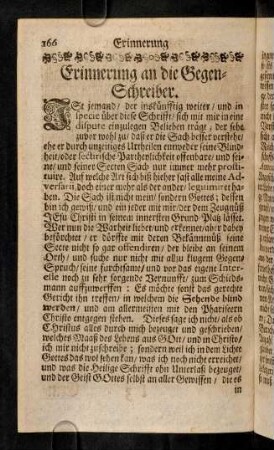 166-171, Erinnerung an die Gegen-Schreiber.