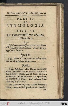 Pars II: De Etymologia