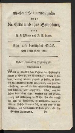 Acht und dreißigstes Stück