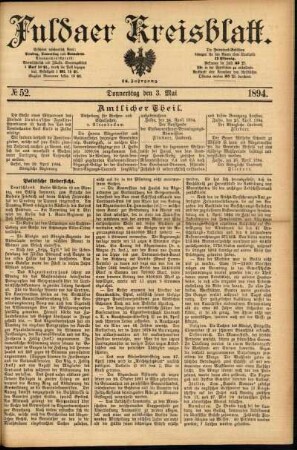 Ausgabe vom Donnerstag, den 03. Mai 1894.