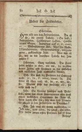 Ueber die Zeitwörter.