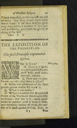 The Exposition of the Principles.