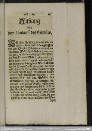 Anhang von dem Umlauff des Geblüts