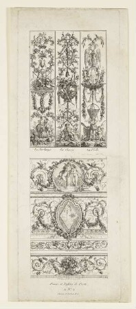 Le jardinage, la chasse, la peche, frises et dessus de porte, Blatt 2 der Folge "Erstes Notizbuch mit Tafeln, Friesen und arabesken Motiven"