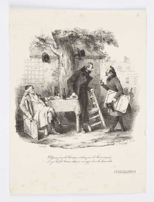 Déjeunez avec le Classique, et dinez avec le Romantique..., Blatt 1 der Folge "Album pour la Silhouette"