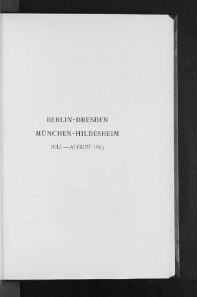 Berlin-Dresden München-Hildesheim Juli-August 1893.