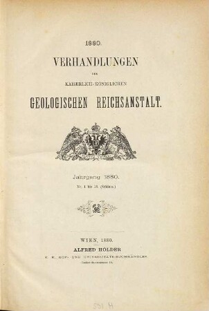 Verhandlungen der Geologischen Reichsanstalt. 1880