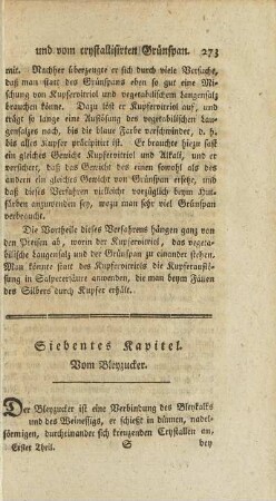 Siebentes Kapitel. Vom Bleyzucker