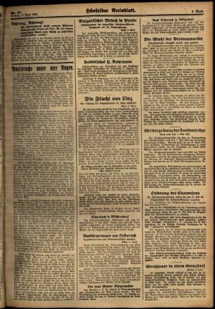 Zweite Ausgabe vom Freitag, den 06. April 1934.