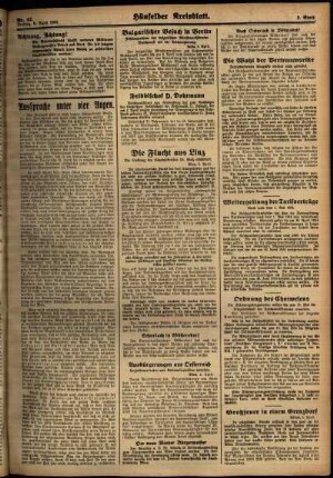 Zweite Ausgabe vom Freitag, den 06. April 1934.